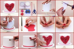 как украсить торт сердечком из мастики